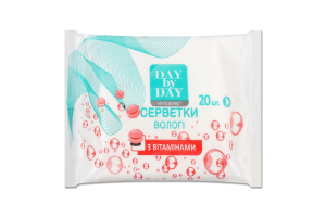 Салфетки влажные косметические с витаминами Hygiene Day by Day 20шт