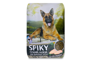 Корм сухой полнорационный для собак средней активности со вкусом курицы Spiky м/у 10кг