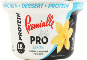 Десерт кисломолочний протеїновий ваніль 10% Premialle life PRO стакан 160г