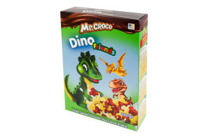 Завтраки сухие глазированные сахарной глазурью с какао и молоком Динозаврики Микс Mr. Croco к/у 220г