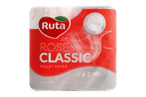 Бумага туалетная 2-х слойная Rose Classic Ruta 4шт
