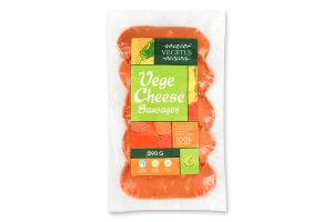 Продукт растительный копченый на основе пшеничного белка Vegecheese sausages Vegetus в/у 290г