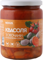Фасоль с овощами в томатном соусе Novus с/б 500г