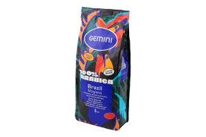 Кофе натуральный жареный в зернах Mogiana Brazil Gemini в/с м/у 250г