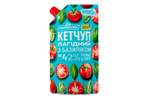 Кетчуп пастеризований Лагідний з базиліком Pripravka д/п 250г