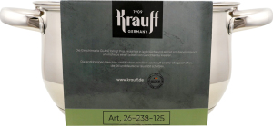 Каструля 3,4л з скляною кришкою 20см 26-238-125 Krauff