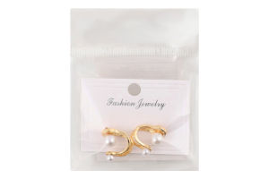 Сережки-гвіздки жовтий метал з камінцями та штучними перлами в асортименті ZBYK250513111