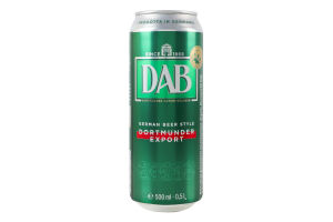 Пиво 0.5л 5% светлое фильтрованное пастеризованное Export DAB ж/б