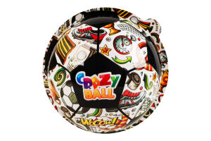 Мяч пластиковый для девочки и мальчика с конфетами и сюрпризом Crazy ball Wooow п/у 90г в ассорт