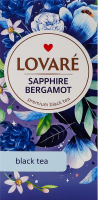 Бленд чаю чорного цейлонського та кенійського байхового дрібного з пелюстками квітів Sapphire bergamot Lovare к/у 24х2г
