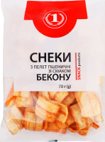 Снеки з пелет пшеничні зі смаком бекону ТМ "1" м/у 70г