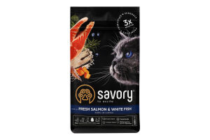 Корм сухой для котов Fresh Salmon&Fish Savory м/у 400г