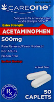 CareOne Extra Strength Acetaminophen Caplets - 50 CT