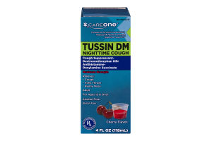 CareOne Tussin DM Nighttime Cough Suppressant Cherry