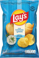 Чипсы картофельные Сметана и зелень Lay's м/у 60г
