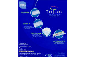 Smart Sense Super Tampons Plastic Applicator Super Absorbency Fresh Scent - 18 CT