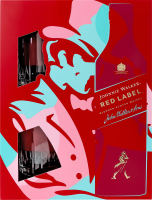Набір Віскі 0.7л 40% Red label + 2 склянки Johnnie Walker к/у 3шт