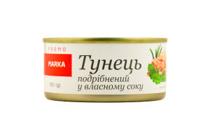 Тунець подрібнений у власному соку Marka Promo з/б 185г