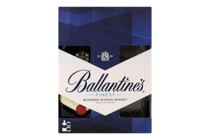 Набор подарочный Виски 0.7л 40% шотландский Finest + 2 стакана Tumbler Ballantine's к/у 1шт
