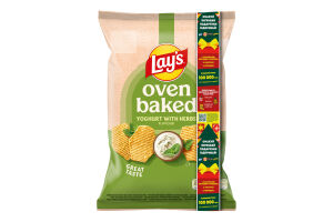 Чипси картопляні запеченные со вкусом йогурта с травами Oven baked Lay's м/у 110г