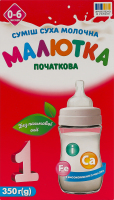 Смесь молочная сухая для детей 0-6мес №1 Малютка к/у 350г