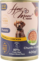 Корм д/цуценят з куркою 400г ж/б How Meow