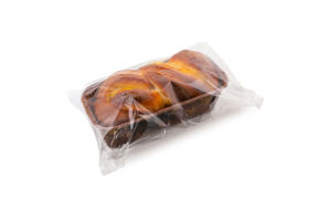 Кекс з фруктовим наповнювачем з шматочками персика та ароматом маракуйї 295г плівка Міра 22