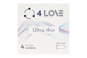 Презервативы из натурального латекса Ультра тонкие 4Love 4шт