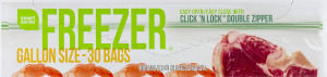 Smart Sense Freezer Bags Gallon Size - 30 CT