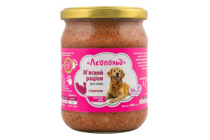 Корм д/собак М"ясний раціон Класична серія з індичкою 460г твіст/б Леопольд