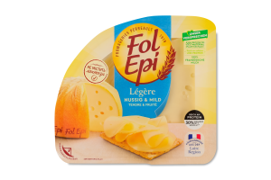 Сыр полутвердый ломтиками французский Легкий Nussig&Mild Fol Epi лоток 150г