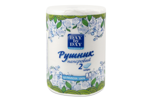 Полотенце бумажное белое 2-х слойное №В-002 Day by Day 1шт