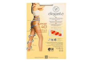 Колготки женские Elegante Support Modelling&Compression 40den 3 bronz