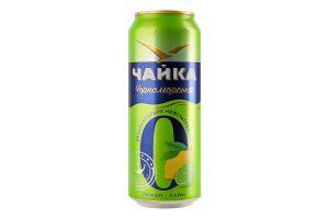Пиво спеціальне 500мл 0.5% безалкогольне світле нефільтроване пастеризоване Лимон-лайм №0 Чорноморська Чайка з/б