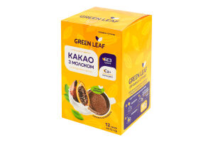 Суміш для напою з солодкою стевією Какао з молоком Green Leaf к/у 12х15г