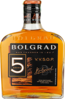 Бренди 0.25л 40% виноградный выдержанный 5 лет VVSOP Bolgrad бут