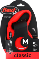 Повідець-рулетка д/собак до 20кг New Classic червоний трос р.M 5м Flexi