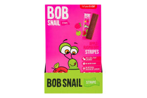 Конфеты фруктово-ягодные Яблочно-малиновый страйп Bob Snail к/у 6х14г