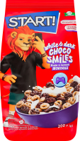 Завтраки сухие зерновые со вкусом белого и черного шоколада Смайлики Start! м/у 200г