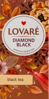 Бленд чаю чорного цейлонського та кенійського байхового дрібного Diamond black Lovare к/у 24х2г