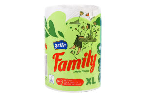 Полотенце бумажное 250 листов 2-х слойное Family XL Grite 1шт
