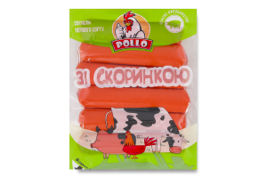 Сосиски с корочкой Pollo 1с в/у 0.26кг
