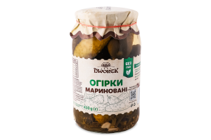 Огурцы маринованные консервированные пастеризованные Dworek с/б 860г