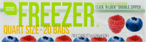 Smart Sense Freezer Bags Quart Size - 20 CT
