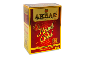 Чай чорний байховий крупнолистовий Royal Gold Akbar букет к/у 80г