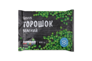 Горошек зеленый быстрозамороженный Novus м/у 400г