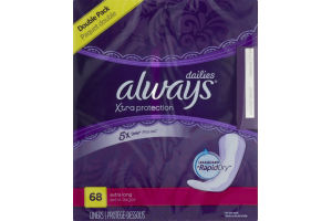 Always Dailies Xtra Protection Liners Extra Long - 68 CT