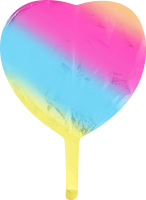 Кулька фольгована Сердце 9" без малюнка в асортименті Флексметал