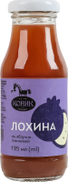 Сок неосветлённый пастеризованный яблочный Голубика Gourmet Коник с/бут 195мл