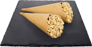 Тістечко Ріжок зі згущеним молоком та арахісом